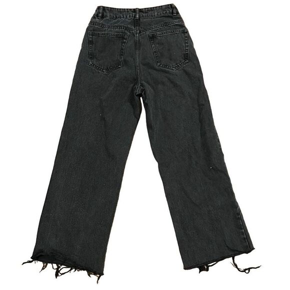 Refuge Jeans Womens Size 26 (3) Black Raw Hem High Waist Super Wide Leg Preloved - Picture 3 of 6